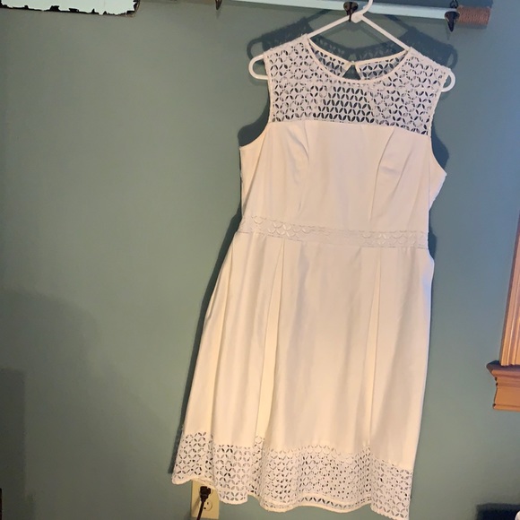 White Cutout Calvin Klein Dress size 14 - Picture 1 of 7